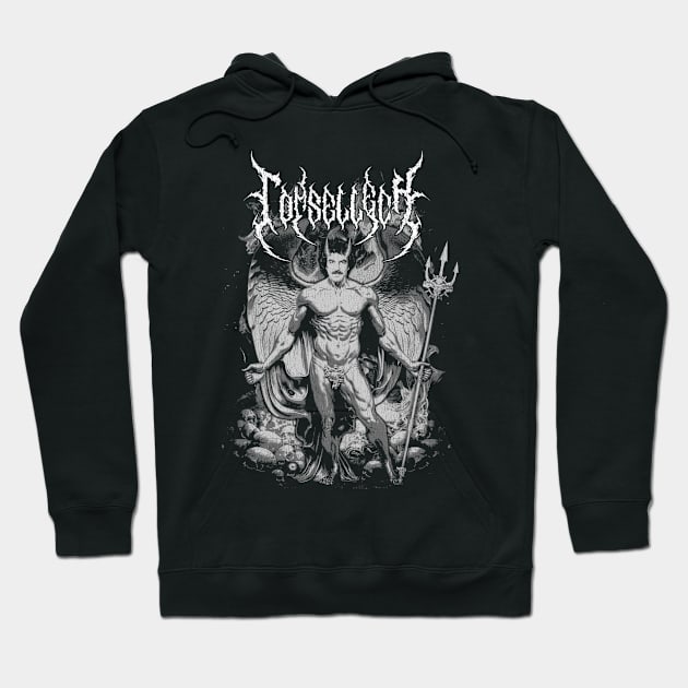 Black Metal The Demon Tom Selleck Hoodie by UyabHebak